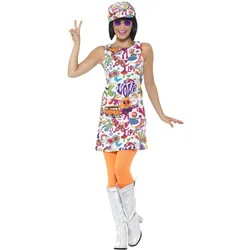 Smiffys 60er Jahre Groovy Hippie Chick (L)