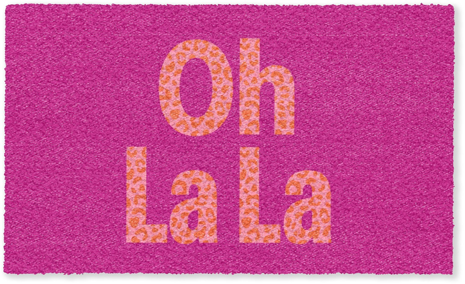 MuchoWow Deurmat Oh la la - Luipaardprint - Roze - B/D: 150 x 90 cm
