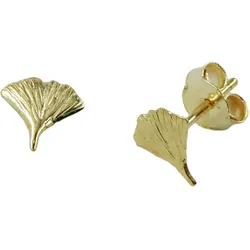 Gallay Ohrstecker Ohrring 7mm Ginkgoblatt glänzend 9Kt GOLD