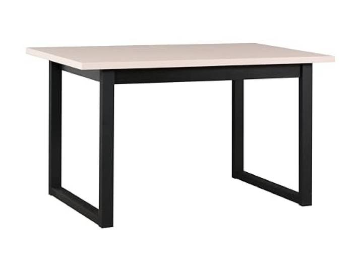 LeafDesign Ausziehbarer Esstisch- Rechteckige- Esszimmertisch- Küchentisch- Ausziehplatte Kaschmir, Metallbeine Schwarz- Moderner Stil- Industrielles Stil- Für 6-8 Personen, 80x 140-180