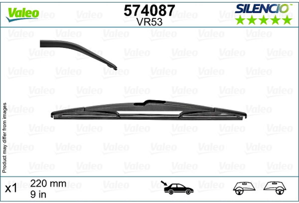 Wischblatt VALEO Silencio 574087, 220mm, Hinten, 1 Stück
