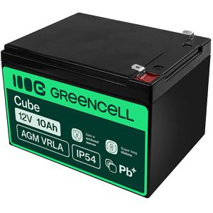 Green-Cell AGM-Batterie VRLA, 12 V, 10 Ah, Faston 4,8 mm Anschluss