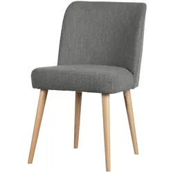 Esszimmerstuhl Force aus Bouclé-Stoff, skandinavisches Design, anthrazit, Buche natur, gepolstert