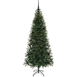 vidaXL, Weihnachtsbaum, Kim (mit LEDs und schwarzen Bällen) (180 cm)