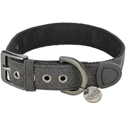 Trixie *CityStyle Collar, x-wide,cotton,L–XL:50–57cm/35mm,black (Hund, Allgemein), Halsband + Leine