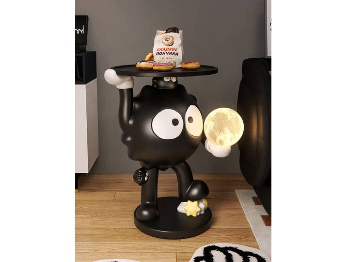 Décorations pour la maison, Sculptures noires, grand canapé en verre, Table d'appoint de rangement, accessoires de décoration intérieure créatifs, Statue