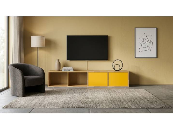 Breites Lowboard für TV Buche Natur geölt
