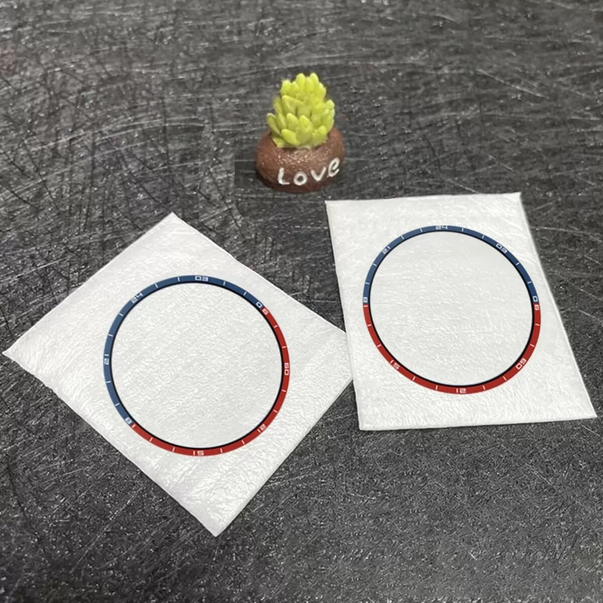 INF Blau & Rot Lünette PMMA Composite Heißbiege Displayschutzfolie kompatibel mit Huawei GT6 46mm (2er-Pack)