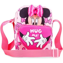 Disney Minnie Mouse Umhängetasche – Minnie Maus Tasche für Kinder mit Schultergurt und Frontfach für Alltag