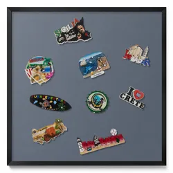 MAGNETTAFEL 50x50 cm Schwarzer Rahmen Kühles Grau