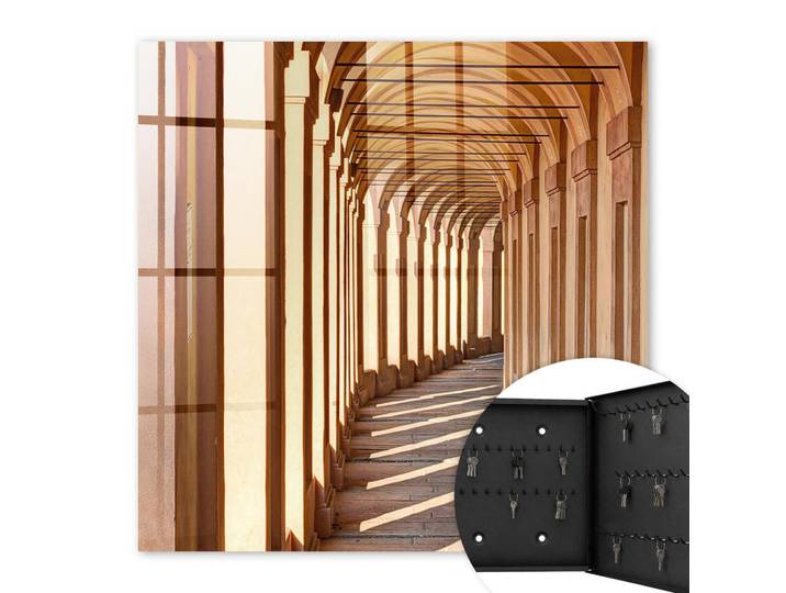 Tulup Schlüsselbox Schwarz 30x30 cm- Türöffnung nach rechts - Architektonische Eleganz, Beige, Metall, Person/Charakter, Rechteckig, 30x30x5 cm, Garderobe, Schlüsselkästen & Schlüsselboards