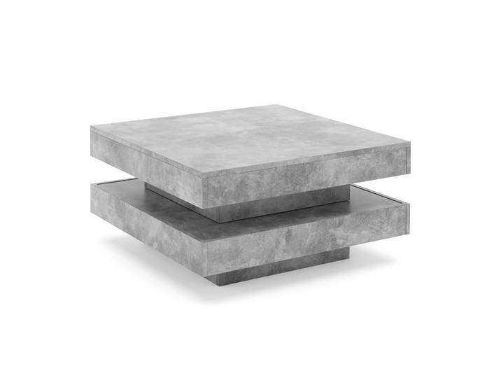 Beistelltisch ELEGANCE drehbar 70 x 70 x 34 cm grau