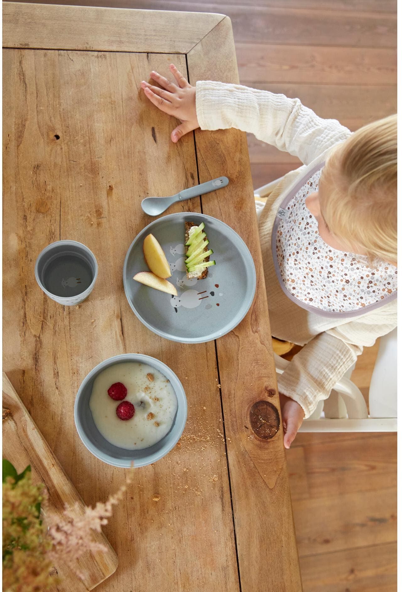 Kindergeschirr-Set LÄSSIG "Tiny Farmer", Kinder, blau, Geschirr-Sets Kindergeschirr-Set blau Einheitsgröße