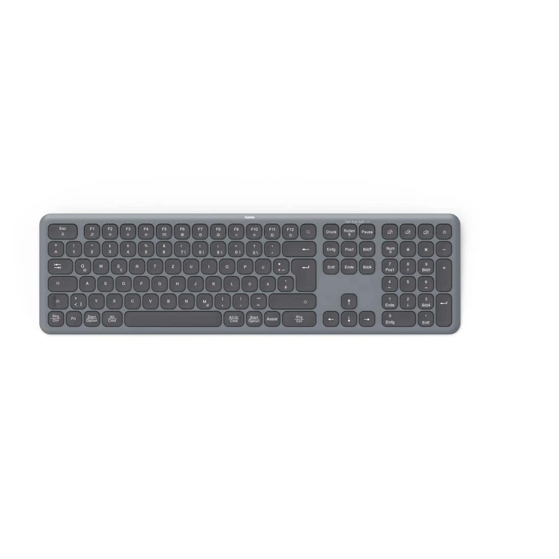 Hama 173063 WK-550 Heimbüro Tastatur RF Wireless + Bluetooth 2.4 GHz (Schwarz, Dunkles Grau) 00173063