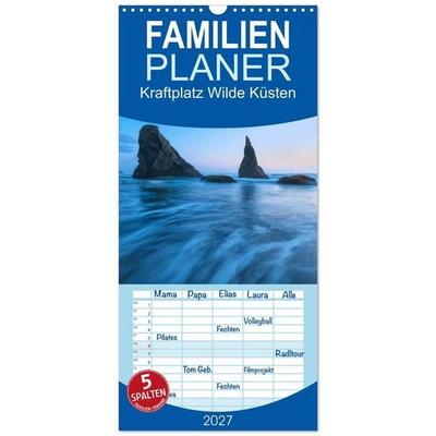 Familienplaner 2027 - Kraftplatz Wilde Küsten mit 5 Spalten (Wandkalender, 21 x 45 cm) CALVENDO