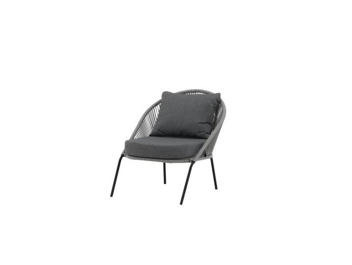 Furnlux Gartensessel Lindos Grau 73x85x78 cm, Metall, 73x78x85 cm, Gartenmöbel, Loungemöbel, Loungesessel