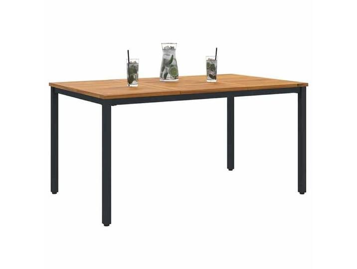 Table terrasse - Marron - Table de jardin - 1 PC - Naturel et Noir 150x90x75 cm T382