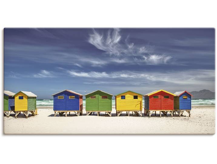 Wandbild ARTLAND Bunte Strandhäuser bei Kapstadt , bunt (farbe bild(er): bunt), B:40cm H:20cm, Bilder, Wandbild, als Alubild, Leinwandbild in verschied. Grössen