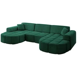 WOHNLANDSCHAFT LIVO-U1 - 315x173x79,5 cm Grün