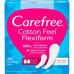 Carefree Slipeinlagen Cotton Feel Flexiform ohne Duft für Slip, 56 St.