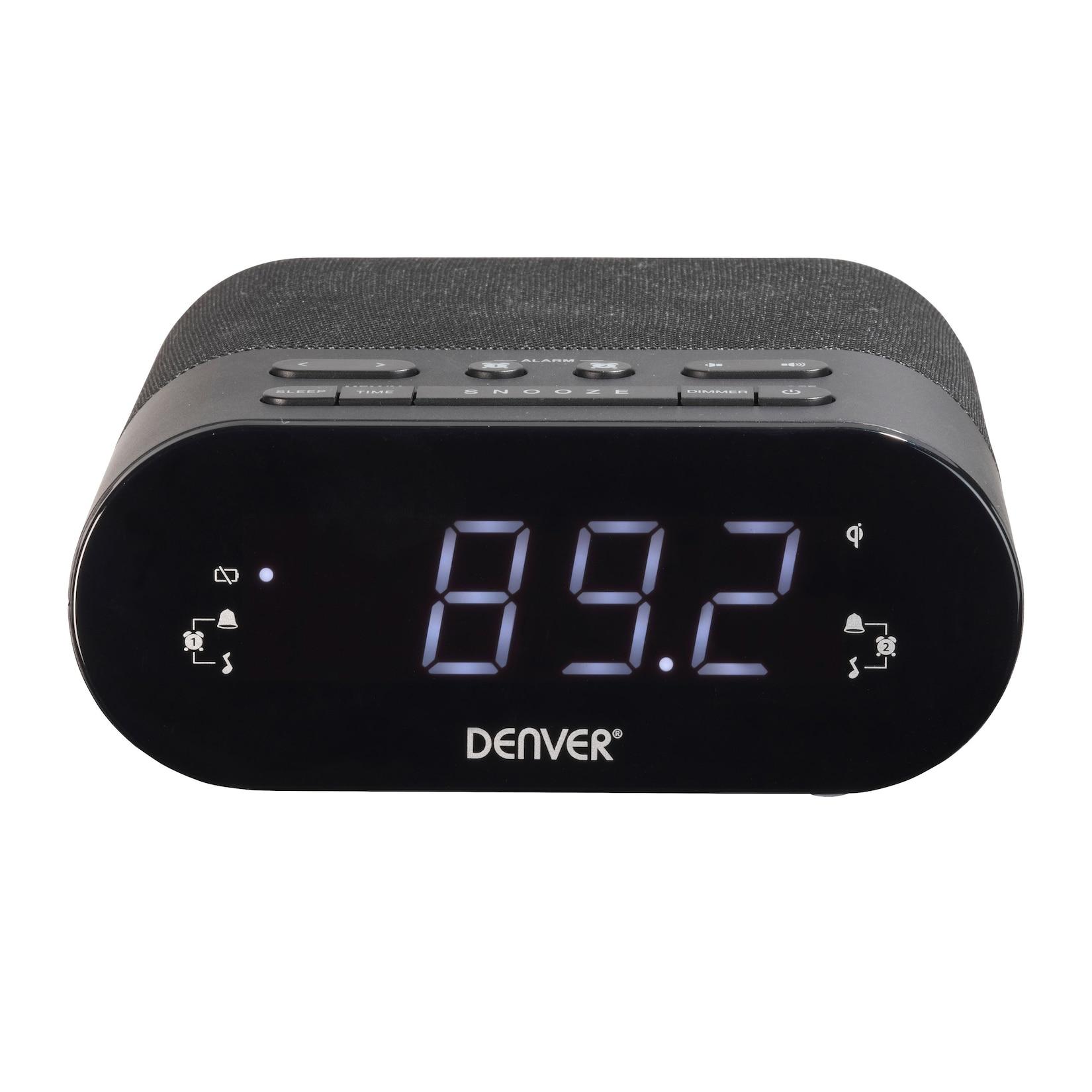 Denver CRQ-107 Radiowecker – PLL/FM, Dual Alarm, Qi-Ladung, schwarz