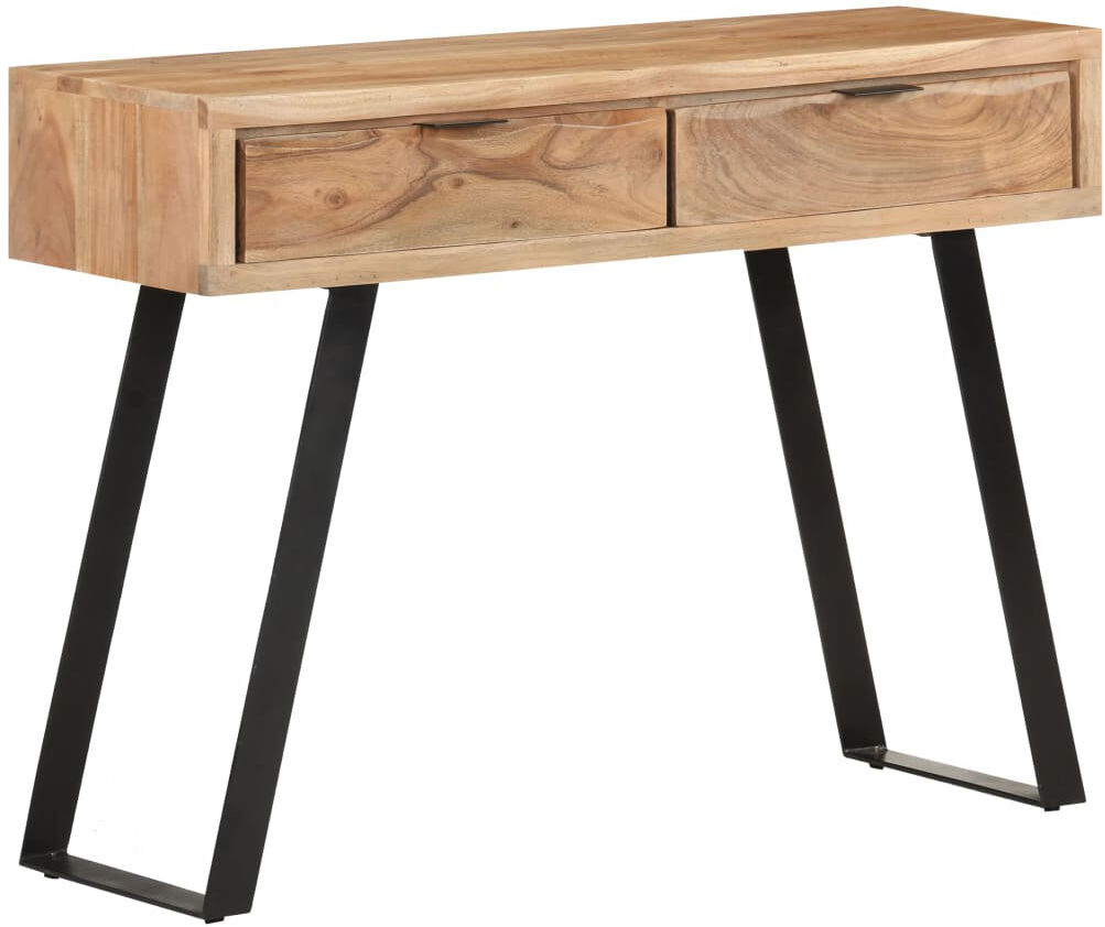 Borough Wharf Console Table 100x35x76 cm Solid Acacia Wood with Live Edges Brown 76cm H X 100cm W X 35cm D
