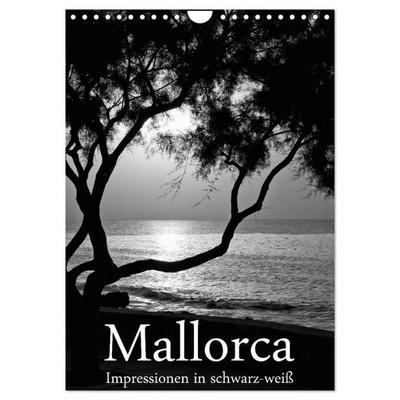 Mallorca Impressionen in schwarz-weiß (Wandkalender 2027 DIN A4 hoch), CALVENDO Monatskalender