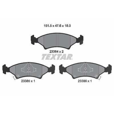 Textar Bremsbelagsatz, Scheibenbremse [Hersteller-Nr. 2338401] für Kia
