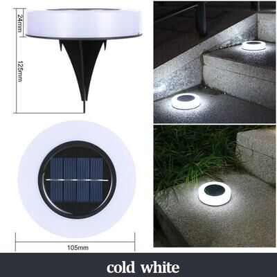 Uplift Picks Solar Ground Disk Lights Brighten Gardens Pathways Lawns Patios Every Night disk Lamp (8 Led) 12 Pcs