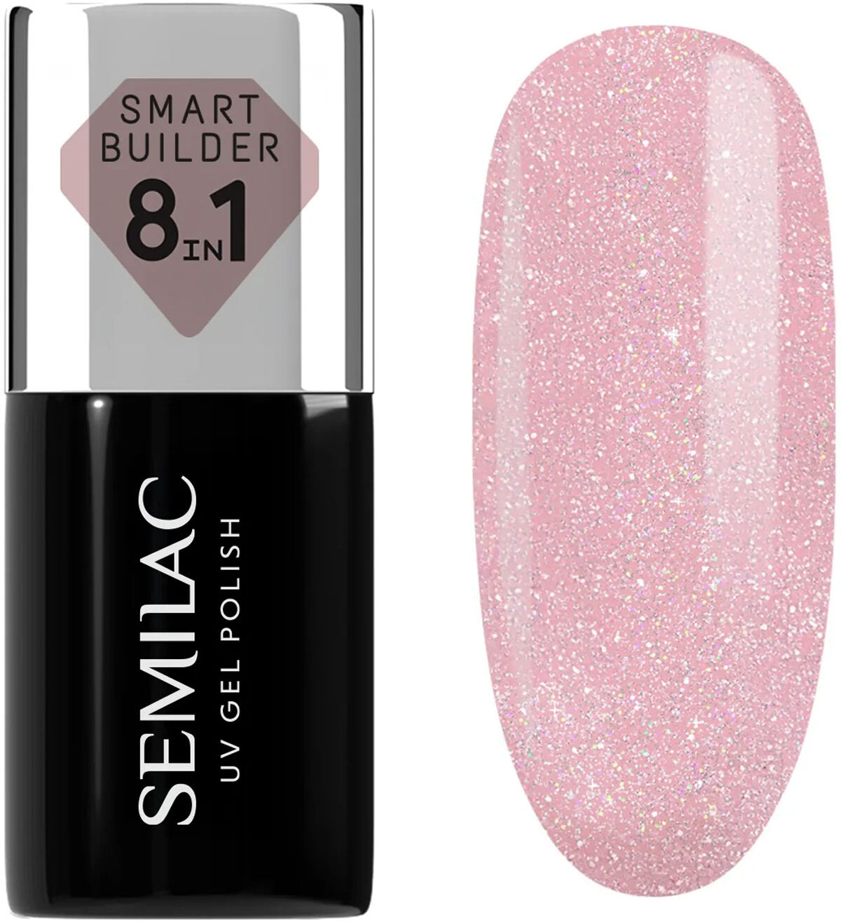 SEMILAC Smart Builder No.805 Glitter Dirty Nude Rose 7ml