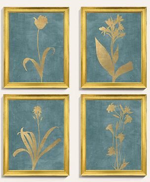 "Golden Botanicals Art - Spa & Gold Print VI, 23"" X 19"" - Ballard Designs"
