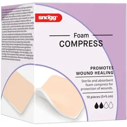 Snögg Animal Care Foam Compress, 5 x 5 cm, 10 Stück - steriler Schaumverband für Tiere