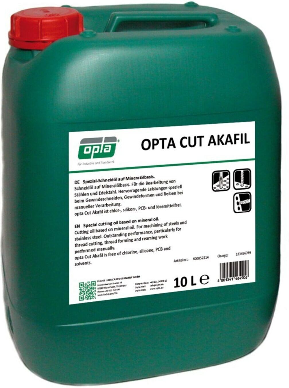 Gewindeschneidöl Cut Akafil 10l Kanister OPTA ; Fuchs Schmierstoffe (600852214)
