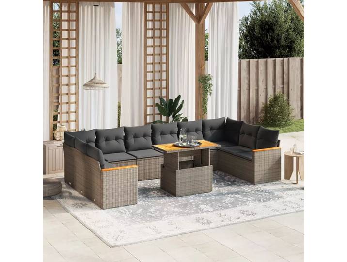 VidaXL - Garten sofagarnitur, One Size, Grau