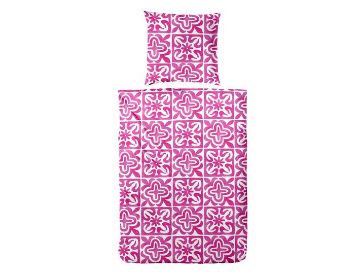 Bettwäsche PRIMERA Renforce-Bettwäsche Morocco , pink, B/L: 155cm x 220cm, 1 Stk., 1 Stk., Renforcé, B/L: 80cm x 80cm, 2, Renforcé, Obermaterial: 100% Baumwolle, Bettwäsche, Bettwäsche