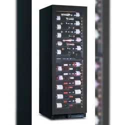 KLIMAITALIA Belüfteter Weinkühlschrank bei 2 T°en. 116 Flaschen. Rauchglastür. LED. Metall-Schubladenregale. Thermo digital. CW180G2TB