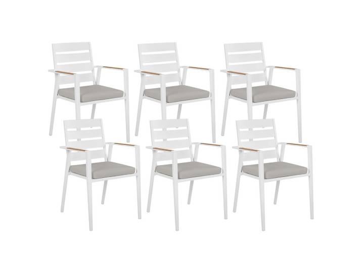 GARTENSTUHL 6er-Set Metall Grau Taviano