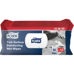 Tork Feuchte Desinfektionstücher für Oberflächen Weiß, dermatologisch getestet, ...