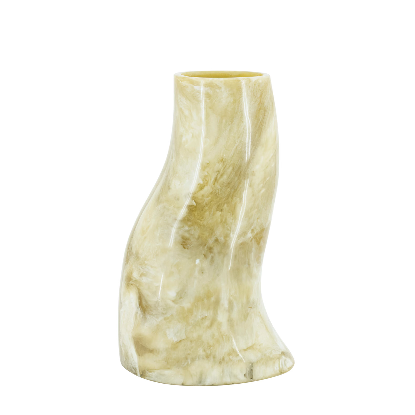 By-Boo Vaas Stonea Marmerlook Groen, Hoogte: 34 cm