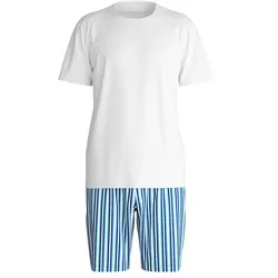 Tchibo - Calida Herren-Shorty-Pyjama-Set - Herren - Gr. L - weiß