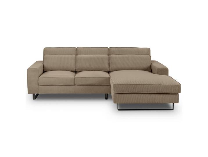 Mid.you Ecksofa Bolivia, Beigebraun, Metall, vollmassiv, 3-Sitzer, Füllung: Kaltschaum, L-Form, 276x183 cm, Made in EU, FSC Mix, Wohnzimmer, Sofas & Couches, Wohnlandschaften, Ecksofas