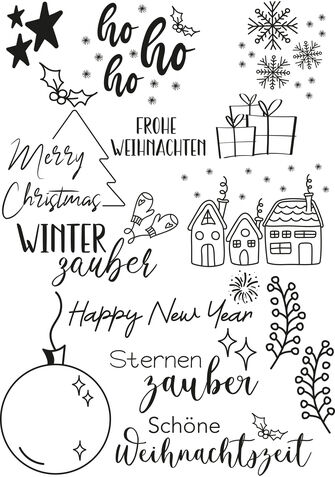 buttinette Silikonstempel "Winter"