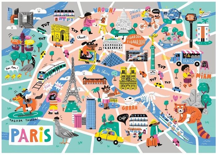 Puzzle 50 pcs Ballade à Paris - Puzzle Michèle Wilson