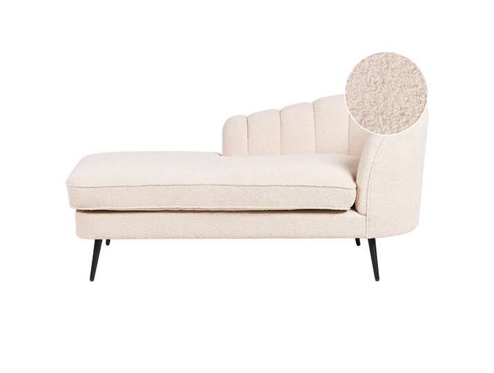 CHAISELONGUE Bouclé hellbeige rechtsseitig Allier
