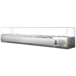 Skyrainbow Kühlaufsatzvitrine GN 1/3, 120 x 40, Glasaufsatz