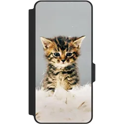 Nivocase Klapphülle für Xiaomi Redmi Note 14 5G Handyhülle aus Kunst Leder NIVOflip schwarz Feder Haustier (Xiaomi Redmi Note 14 5G), Smartphone Hülle, Schwarz
