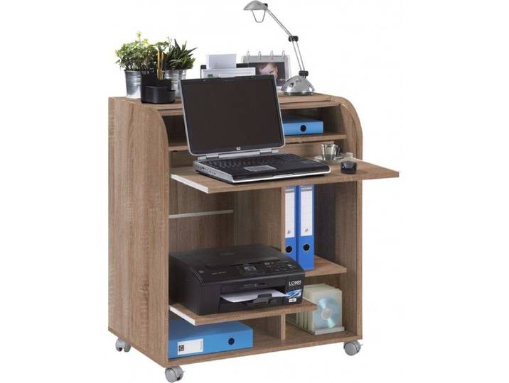 Bureau Informatique - Fée - 217 - Imitation Chêne - 79.2 cm - 4 Roulettes