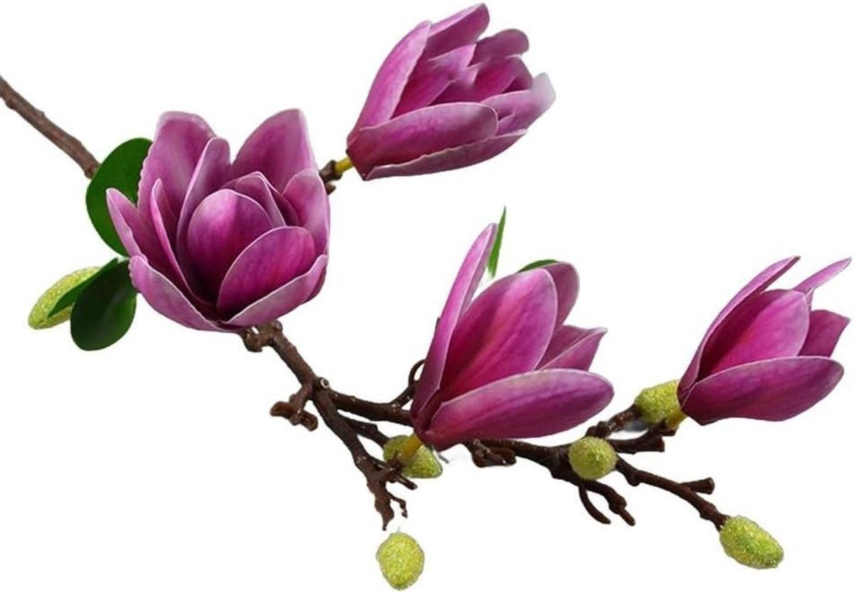 Kunst Magnolia Decoratieve Bloem Donkerpaars 40 cm