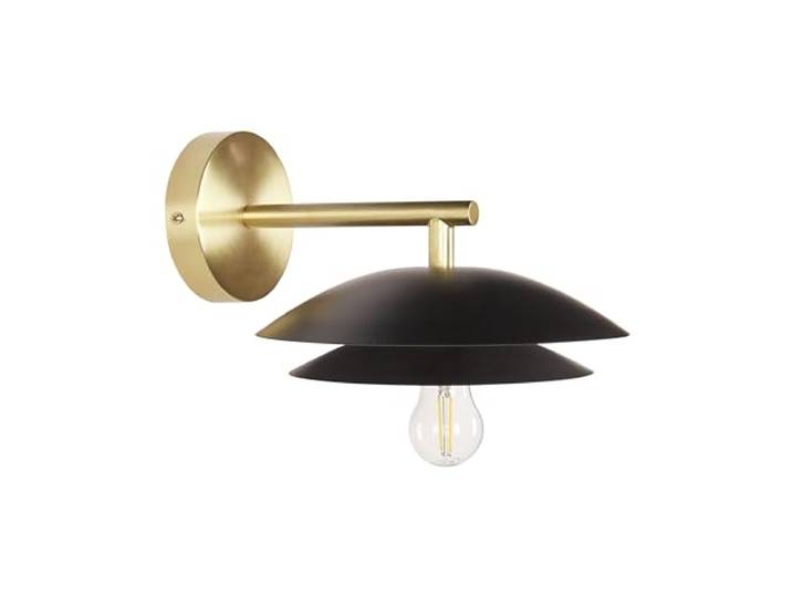 Beliani Wandleuchte Metall schwarz/gold Kegelform 1-flammig Glühbirnen-Optik Lasolo