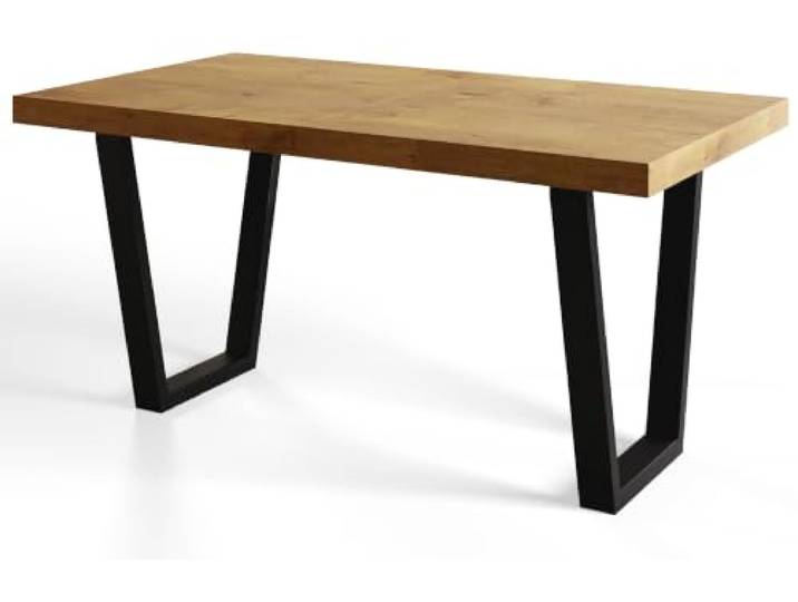 AlpiMeble Rechteckiger Esstisch, Stabile Metallbeine, 160x90 cm, Lancelot Moderner Wohnzimmertisch, Küchentisch und Esszimmertisch, Tisch mit stabile Konstruktion, Kollektion Loft Trapez